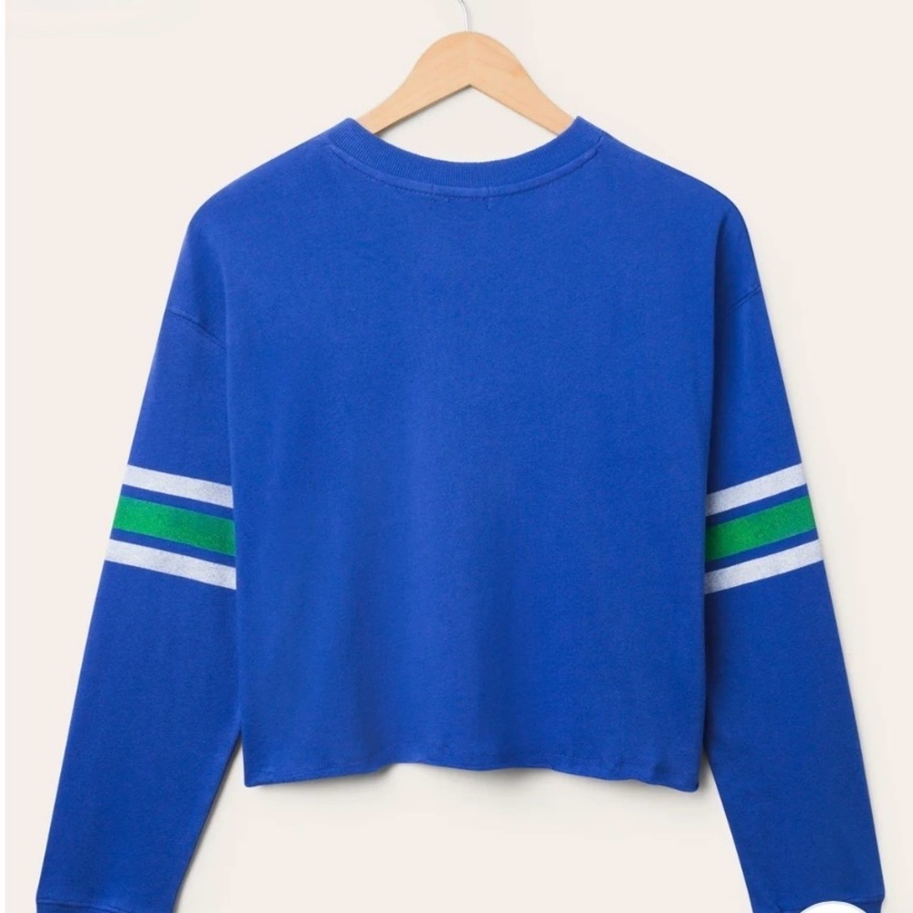 Blue Seahawks Cropped Sweatshirt - Picture 3 of 4
